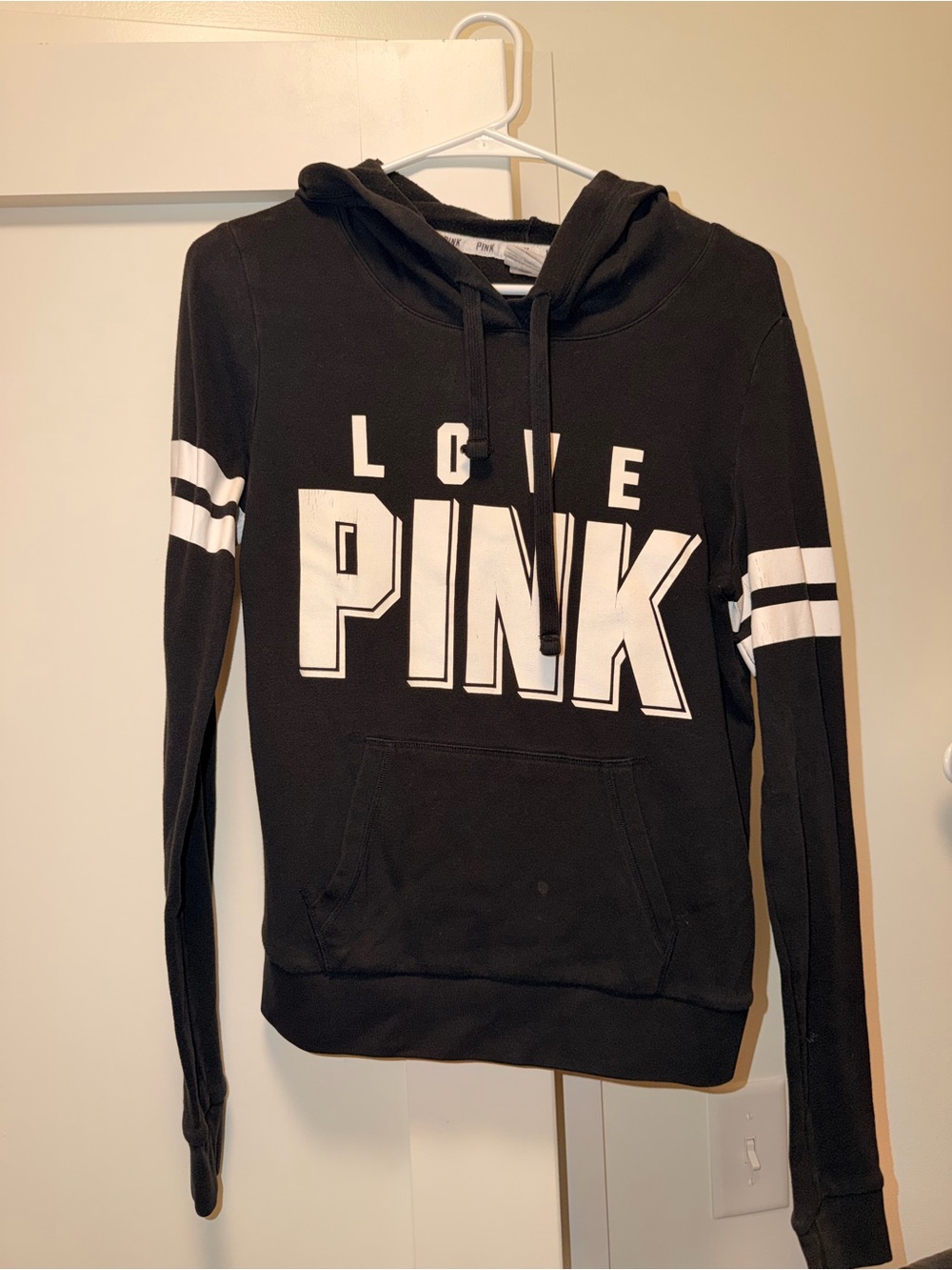 Love PINK Victoria's Secret Black Hoodie Sweater